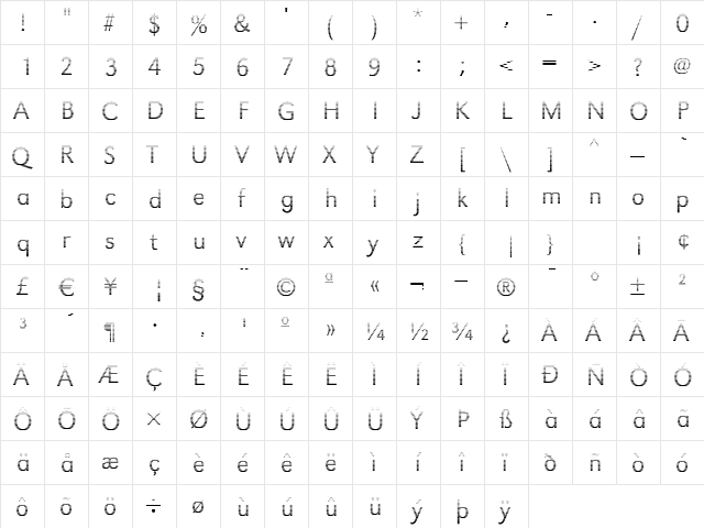 TomBeckerGradient-Light Normal font glyphpreview