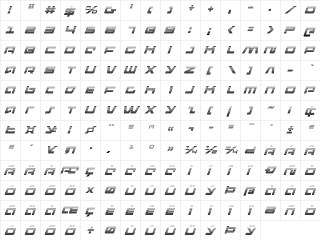 Pulse Rifle Gradient Italic Italic font glyphpreview