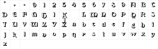 Tintoretto Regular font glyphpreview