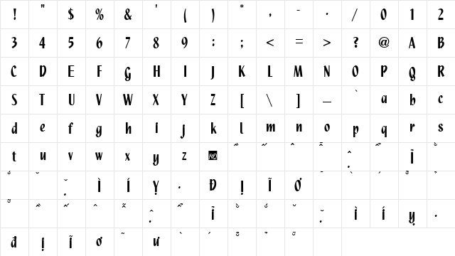 VfFree39 Regular font glyphpreview