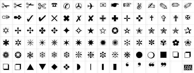 DingbatsOne Regular font glyphpreview