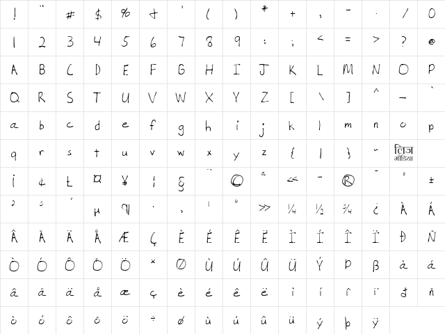 LEHN212 Regular font glyphpreview