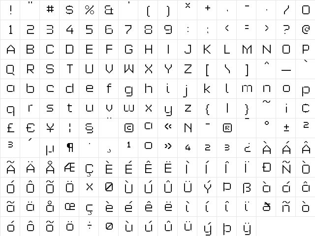 Alloy ExtraLight font glyphpreview