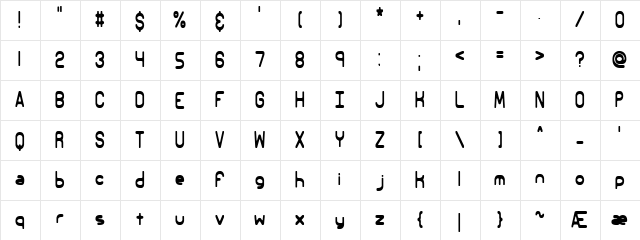 Elsewhere (BRK) Regular font glyphpreview