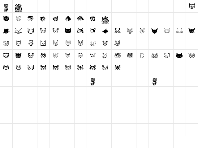 Cat Faces Regular font glyphpreview