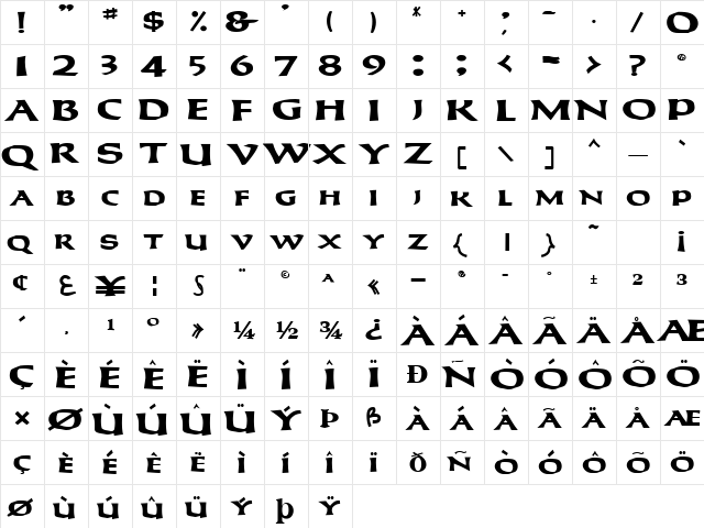 CavilUS115 Bold font glyphpreview