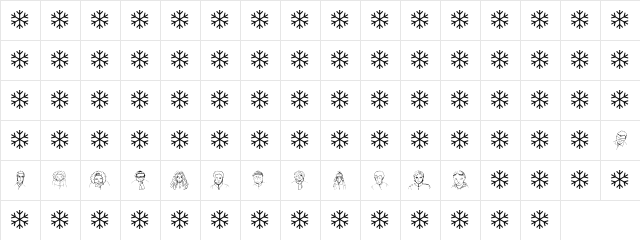 snowbats Regular font glyphpreview