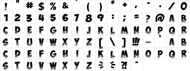 ObelixProBroken Regular font glyphpreview