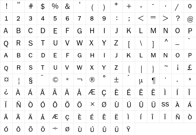 Franklin ITC Expert BQ Regular font glyphpreview
