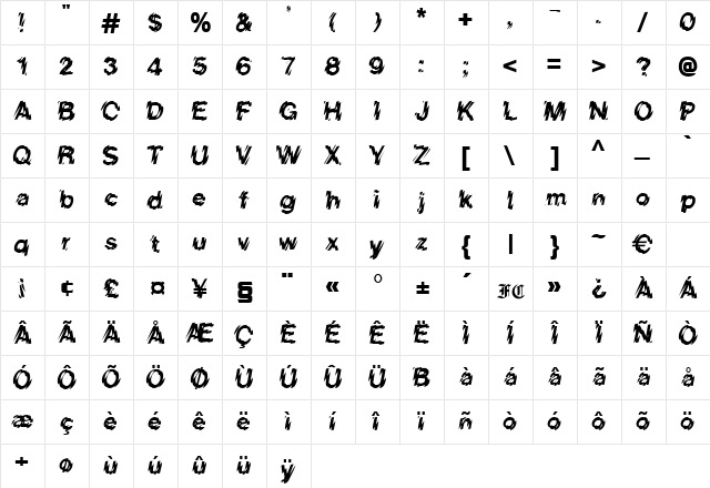 Freezer Regular font glyphpreview