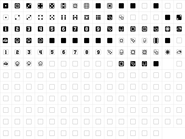 Nuffle Dice Regular font glyphpreview