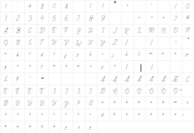 Rocketto Regular font glyphpreview