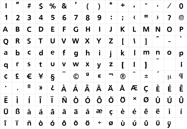QuebecSerial-Xbold Regular font glyphpreview