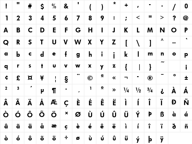 FuturaNo7TMed Regular font glyphpreview