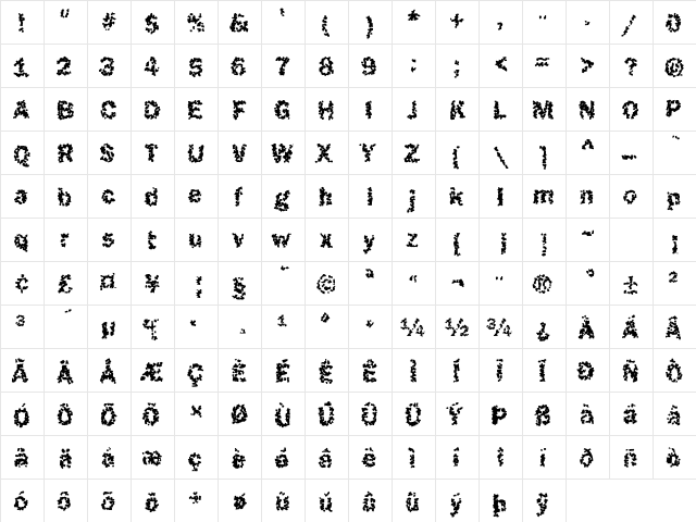 Funky25 Becker Regular font glyphpreview