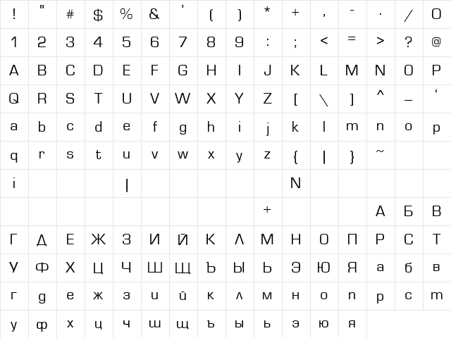 EuroStyle Normal font glyphpreview