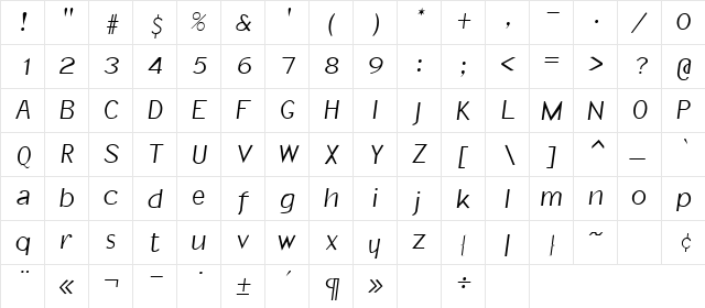 Atlanta Regular font glyphpreview