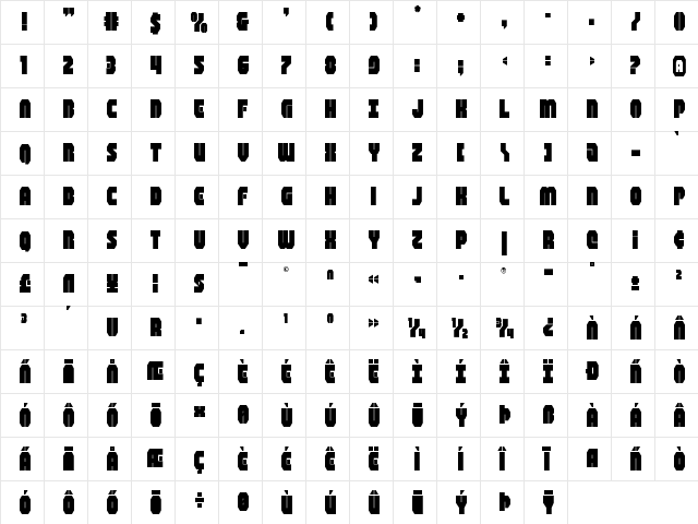 Shogunate Title Regular font glyphpreview