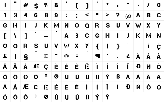 Cleanwork Regular font glyphpreview