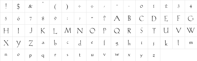 Spaden Regular font glyphpreview