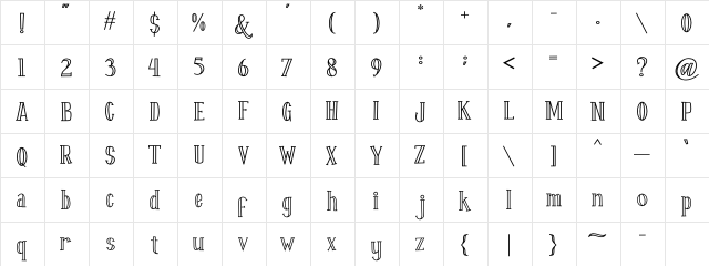 Fontastique Carved Regular font glyphpreview