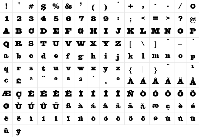 Eglentine Regular font glyphpreview