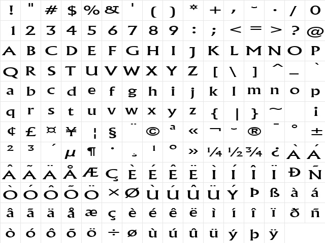 Flair Extended Normal font glyphpreview