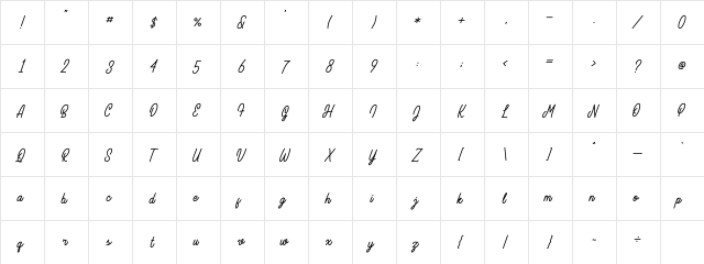 SmoothiesPERSONALUSEONLY Regular font glyphpreview