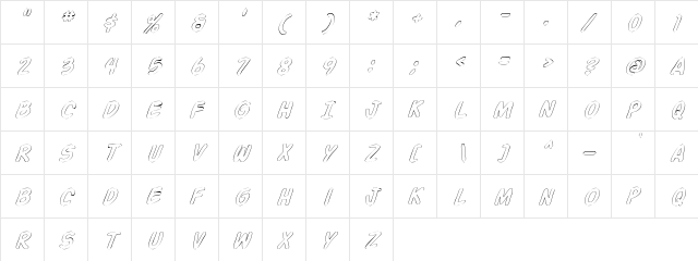 Enrose Hollow Regular font glyphpreview