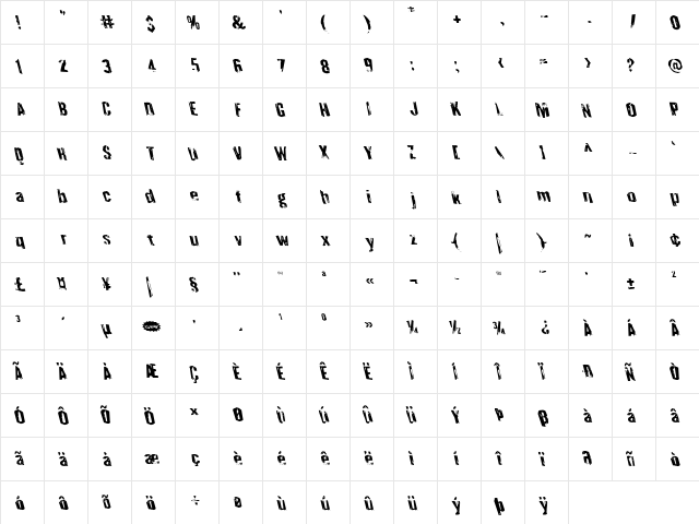 Quarrystone Leftalic Italic font glyphpreview