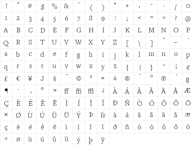 FreightText Light font glyphpreview