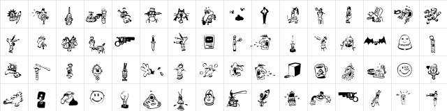 AIMoreHeds Regular font glyphpreview