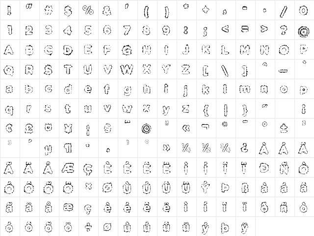 Pabellona (B) D&#57125x Regular font glyphpreview