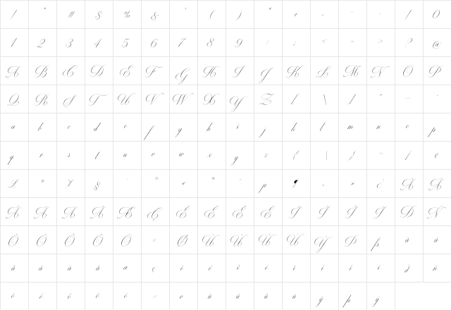 Milton One Regular font glyphpreview