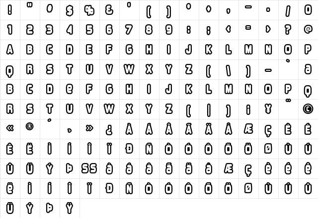 Overload Burn font glyphpreview