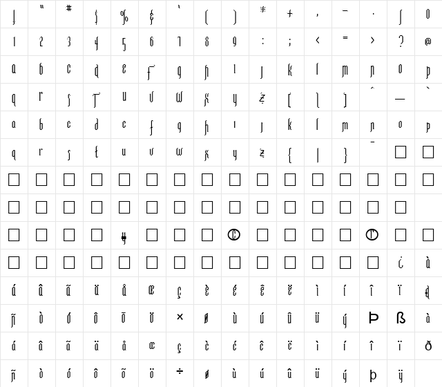 FZ JAZZY 35 Normal font glyphpreview