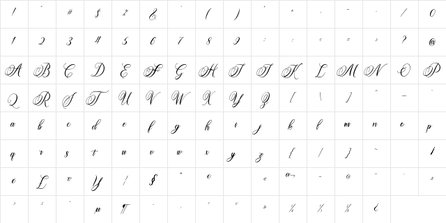 Amertha Regular font glyphpreview