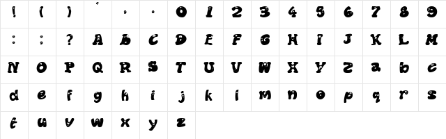 OOH Regular font glyphpreview