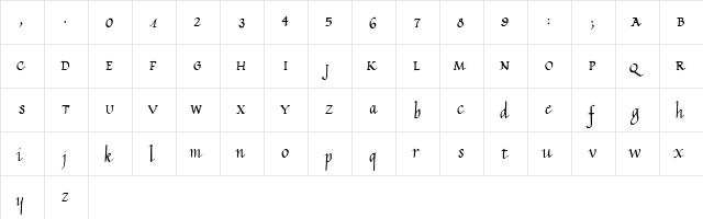 Calligraphy Unicase font glyphpreview