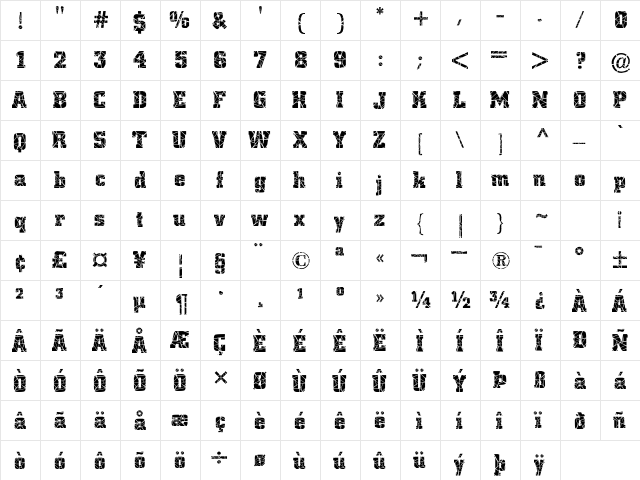 Borghs-Cracked Normal font glyphpreview