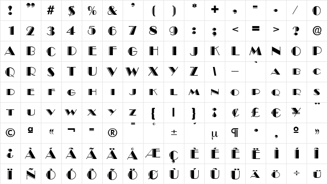 SophiaBecker Regular font glyphpreview