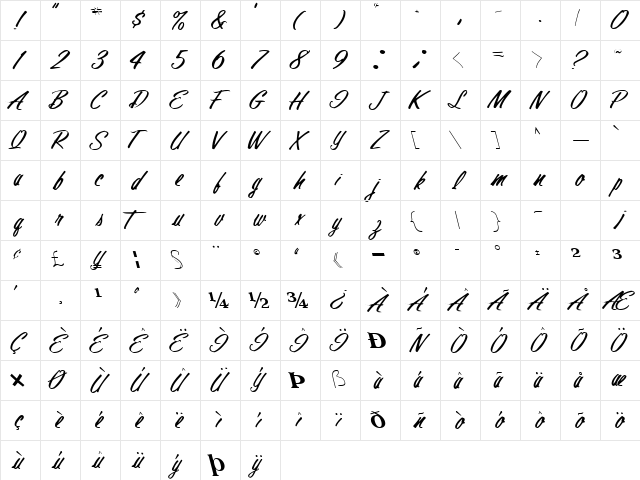 FinalMandate77 Regular font glyphpreview