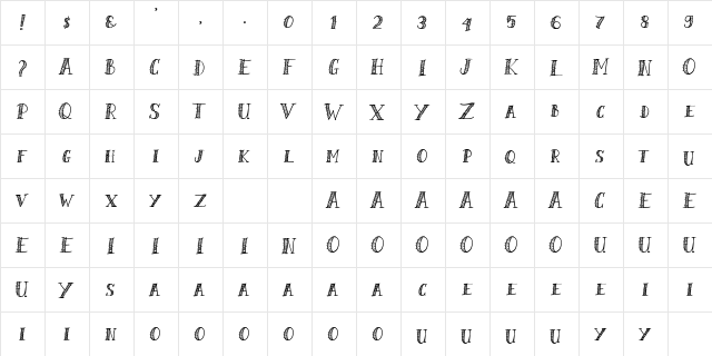 Shalmone Hunter Regular font glyphpreview