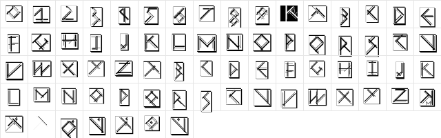 MouseStrokesInverseShadow Regular font glyphpreview