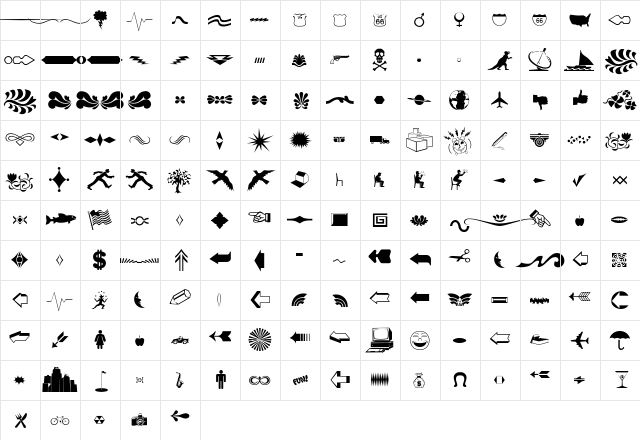 Dingbat2 Regular font glyphpreview