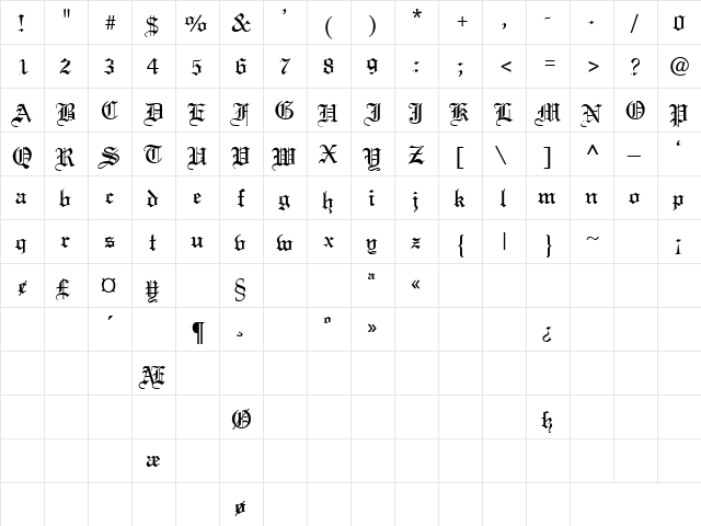 Captive Angel 10 Regular font glyphpreview