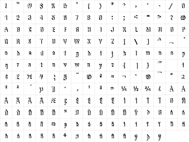 Rough65 Becker Regular font glyphpreview