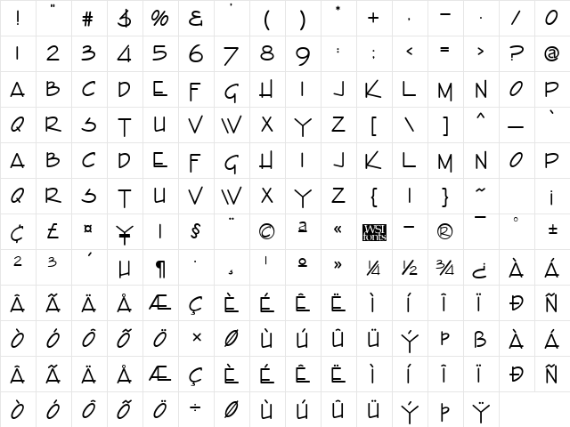 Encino Caps Regular font glyphpreview