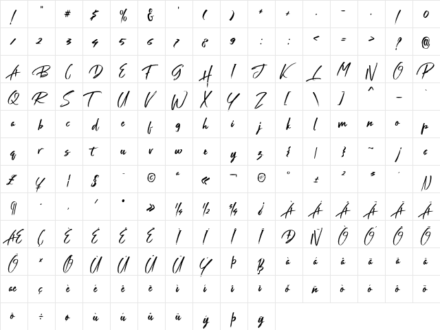 Shutter Regular font glyphpreview