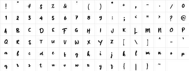 a Buster Down Regular font glyphpreview